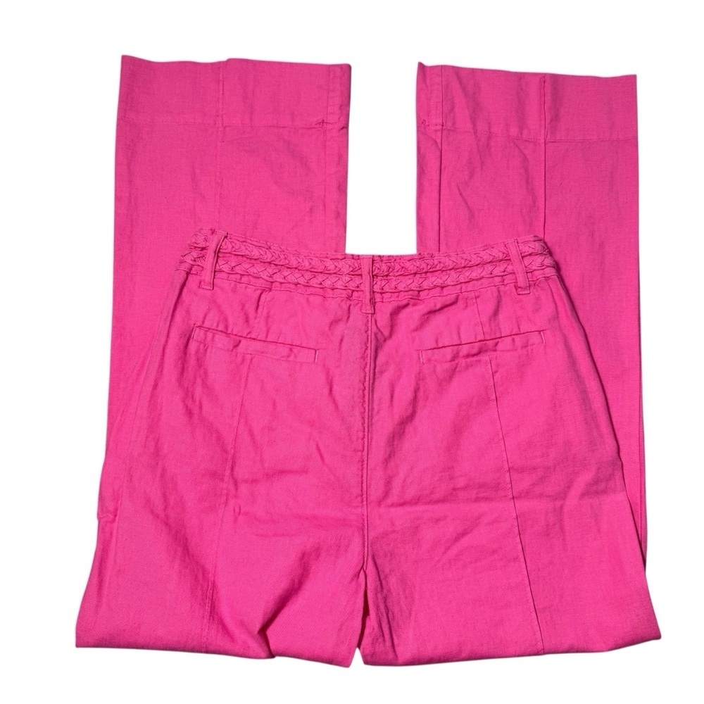 NWT New Habitual Linen Cotton Cropped Kick Flare Pink Pants Size 28'' - Picture 3 of 10